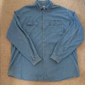 Men's Blue Denim Shirt Size 3X Tall, Like New!
